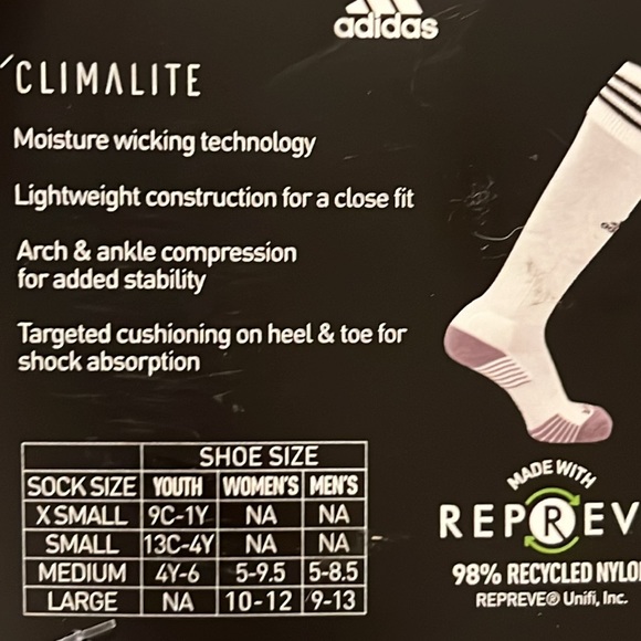 🌟NWT🌟 3 Pairs Adidas Soccer Socks Youth S (13C-4Y) - Picture 13 of 14